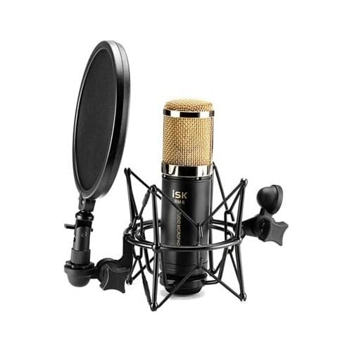 ISK RM-6 High-grade gold plating condenser microphone professional for studio recording with shock mount and POP filter DHL/EMS