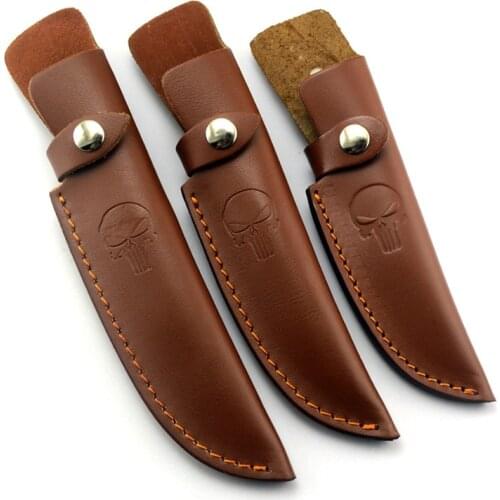 Genuine Cowhide Fixed Blade Straight Knife Scabbard Leather Case Sheath Holder Outdoor Tool Belt Loop Hunt Multi Holster Pants