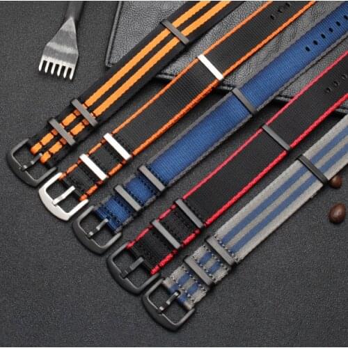 NATO Woven Nylon Strap 20mm 22mm Stainless Steel Buckle Soft Fabric Watchband Men Replacement Band Bracelet Watch Accessories