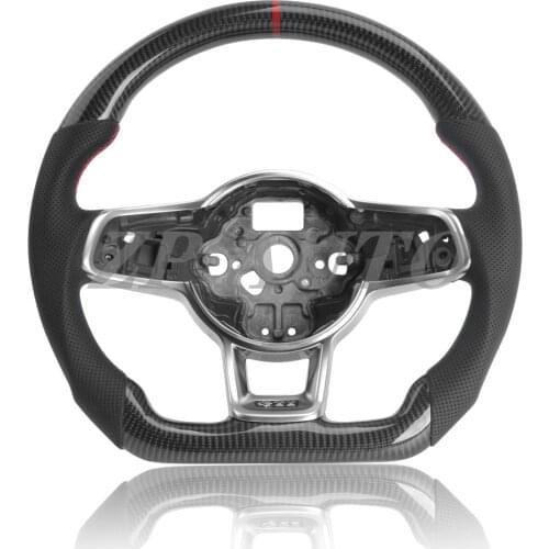 Custom Carbon Fiber Alcanrata/Nappa/Perforated Leather For Volkswagen Golf GTI/R MK7 MK7.5 Steering Wheel Assembly