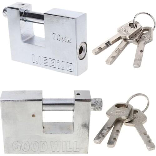 Steel Burglar Padlock Security Safety Lock Antique Horizontal Opening