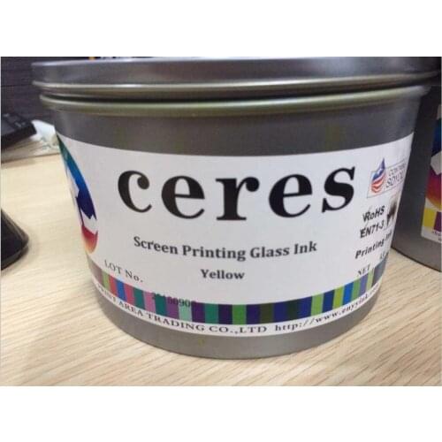 UV Dry,UV Glass screen printing Ink for yellow,It is not easy to fade that 100ml Curing Agent mix with 1kg glass ink