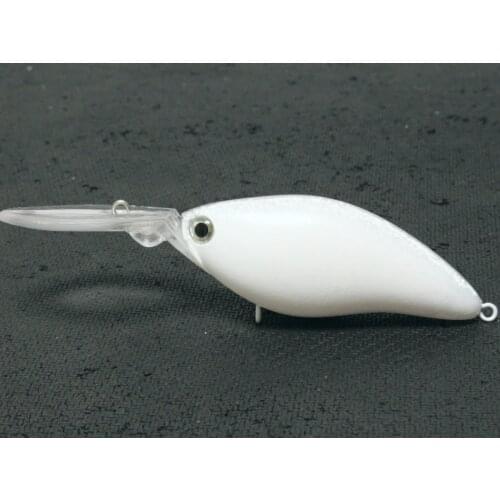 WLure 19g Long Casting Deep Diving Crankbait Transparent with High Glossing Reflection 10 Lures per Pack Fishing Lures UPC739P10