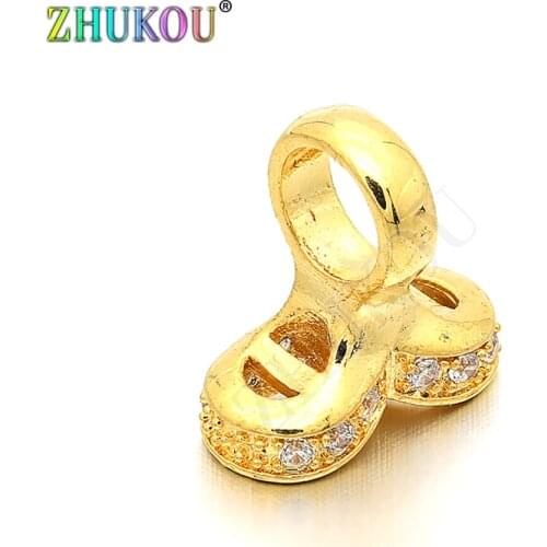 12*12mm High Quality Brass Cubic Zirconia Clasps Hooks Diy Jewelry Findings Making, Hole: 5mm, Model: VK1