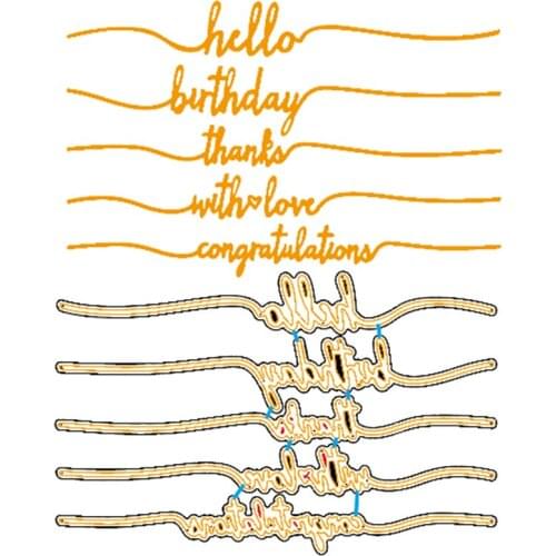 Hello Thanks Birthday Long Tail Metal Cutting Dies Stencil for DIY Scrapbooking Paper Cards Making Decorative Crafts New 2018