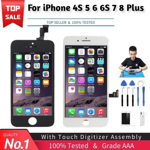 AAA LCD Display For iPhone 6 6S 7 8 Plus 6P 6SP 7P 8P Touch Digitizer Screen Replacement For iPhone 4S 5 5C 5S SE No Dead Pixel