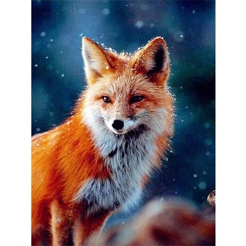Winter Snow Fox Diamond Painting Animal Round Full Drill Nouveaute DIY Mosaic Embroidery 5D Cross Stitch Home Decor Gifts