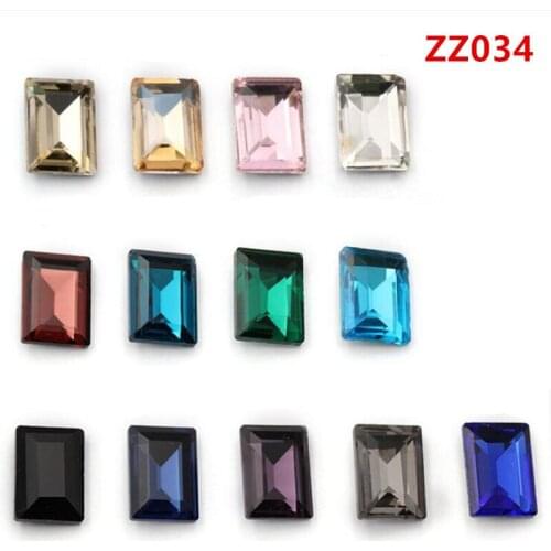 ZZ034 DIY gemstone 3d 10*14mm crystal beads 50pcs/pack rectangle garment accessories craft