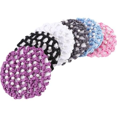 1PC Furling Girl Bun Cover Rhinestone Hair Net Ballet Dance Elastic Hair Bands for Girl Women Accessoires