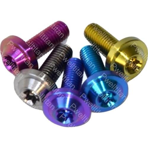 2 PCS M5 Titanium Alloy Bolts Nuts M5x15mm Torx Umbrella Head for Electric Motorcycle Caliper