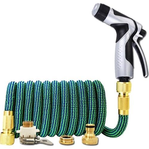 2021 17Ft-150Ft Telescopic Hose Magic Hose High Pressure Car Wash Metal Water Gun Outdoor Gardening Watering Hose Garden Sprayer