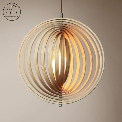 Nordic Wood Pendant Light Led Pendant lamp Bedroom Art Wood Lamparas Light Fixtures Living Room Kitchen Wooden Lamp Chandelier
