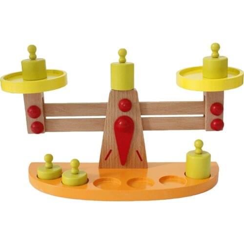 Kids Montessori Material Toys - Balance Scale (6pcs Wooden Weights) Kids Toy