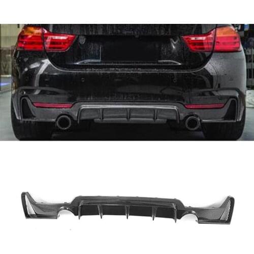 Carbon Fiber Car Rear Bumper Diffuser Lip Spoiler for BMW 4 Series F32 F33 F36 M Sport Coupe Convertible Gran Coupe 2014 - 2019