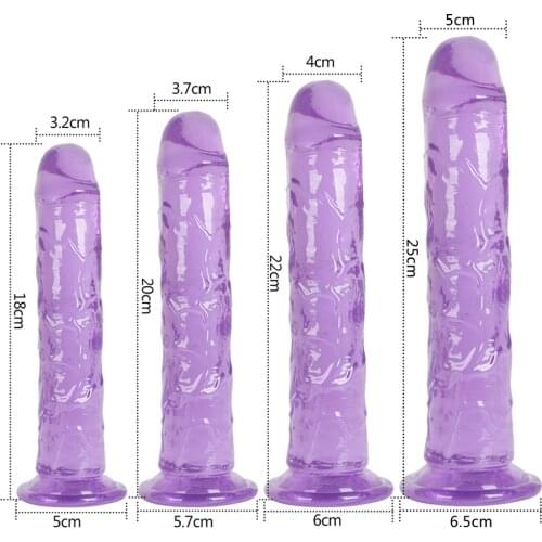 6.9/7.7/8.5/9.8 inch Erotic Soft Jelly Dildo Anal Butt Plug Realistic Penis Suction Cup Dick Toy for Couple Sex Toys for Woman