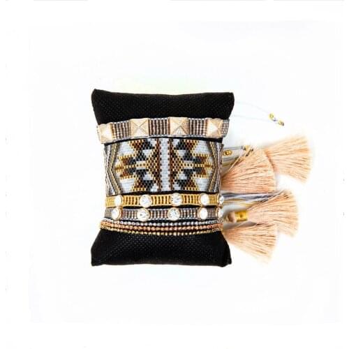 BLUESTAR Turkish Eye Bracelet Evil Eye Bracelet Micro Pave Pulseras Mujer Moda MIYUKI Crystal Beaded Handmade Armband Tassel