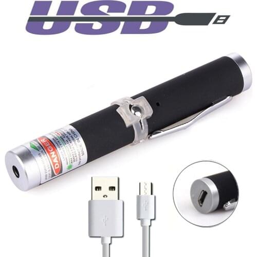 Mini Green Laser Pointer USB Rechargeable Red Dot Laser Conference Pointer Funny Cat Toy Outdoor Sky Pointing Laser Pointer