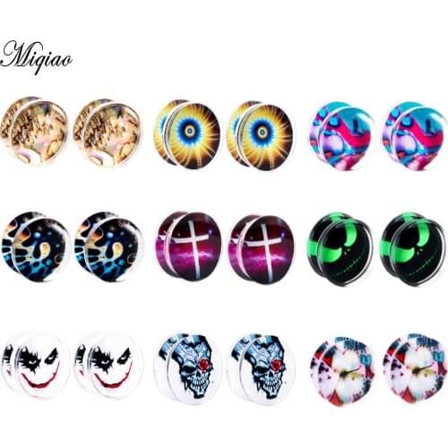 Miqiao 2 Pcs European and American Fashion Jewelry Fashion Transparent Acrylic Ear Expansion Earring Earplugs
