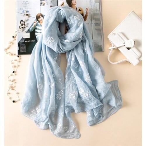 Fashion Winter Scarf For Women Hijab Cotton Viscose Warm Floral Print Scarf Luxury Brand Blanket Wraps Female Scarves And Shawls