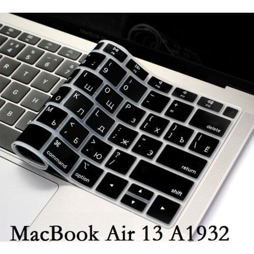 Soft EU US for Macbook Air 13 2018 A1932 Keyboard Cover Russian Language Silicon For Macbook air 13 2018 Keyboard Cover
