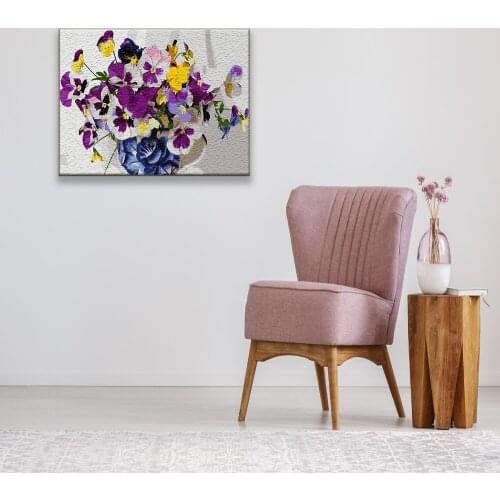 DIY Painting By Numbers Flowers Cineraria Violet Coloring By Numbers For Adults Art Supplies Wall Art Pictures Unique Gifts