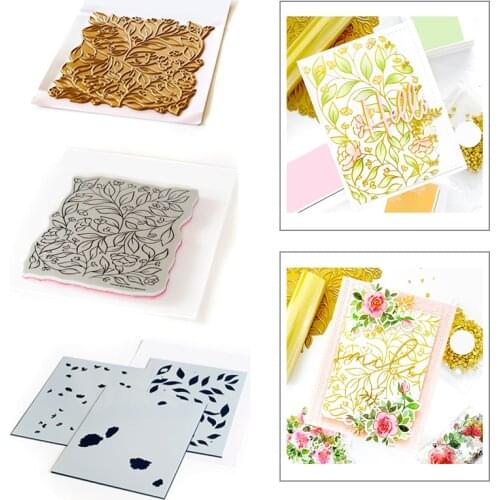 2021 New Sweet Blooms Plastic Stencil Clear Stamps Hot Foil Metal Cutting Dies For Craft Making Paper Greeting Card Scrapbooking