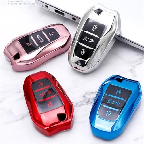New Soft TPU Car Key Case Full Cover For Peugeot 308 408 508 2008 3008 4008 5008 Citroen C4 C4L C6 C3-XR Smart Shell Accessories