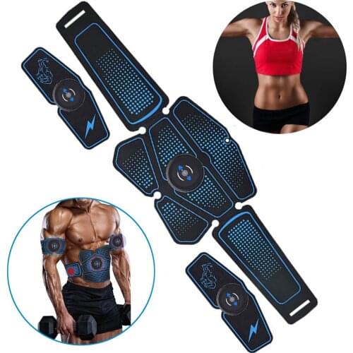 Rechargeable EMS Abdominal Muscle Stimulator Trainer Electrostimulation Fitness Massager Arm Abdomen Muscular Exercise Gym Tools