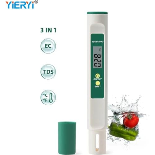Portable Temp TDS EC Meter 0-999 ppm Digital Water Quality Purity Tester Temperature Measurement Pen for Swimming Pool Aquarium