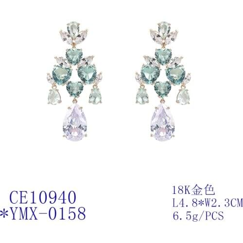 5A Grade Heart Cubic Zircon Earrings for Wedding, Love Crystals Bride Earring for Women Girl Gift Party Jewelry CE10940
