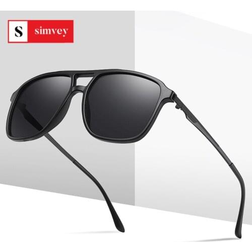 Simvey Luxury Retro Polarized Aviation Sunglasses TR90 Classic Vintage Driving Sunglass Oculos De Sol