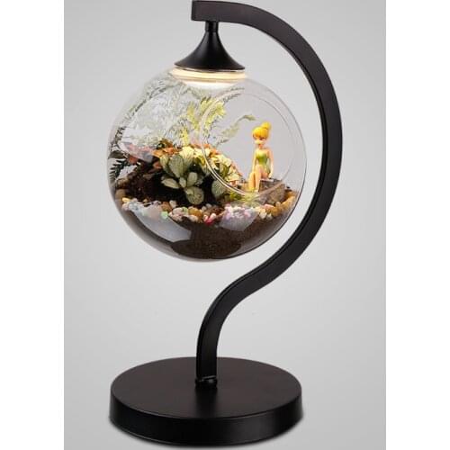 Modern led Table Lamp E27 AC110V-240V micro landscape plant Table Lamp Bedroom Bedside Lamp Indoor Living Room Bedroom Lamp