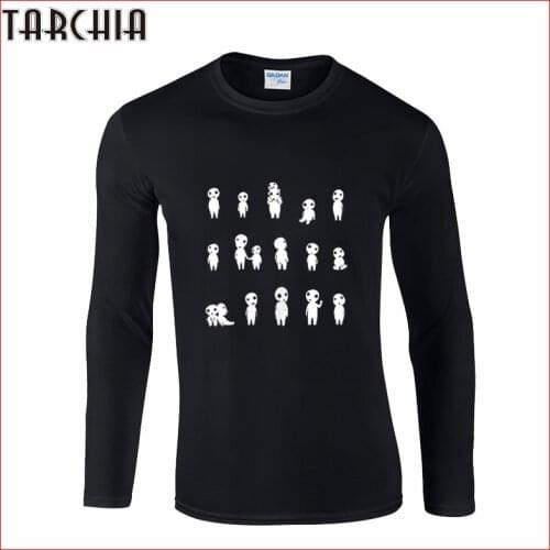TARCHIA 2022 Free Shipping Mens Long Sleeve Tee Homme Man T-Shirts Cotton Tee Plus Size Boy Wear Dryad Genius Princess Mononoke