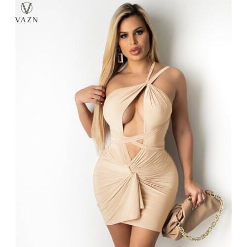 VAZN 2021 Age reduction Backless A-line Sexy Night Party Sexy Club Birthday Party Mini Dress Women Dress