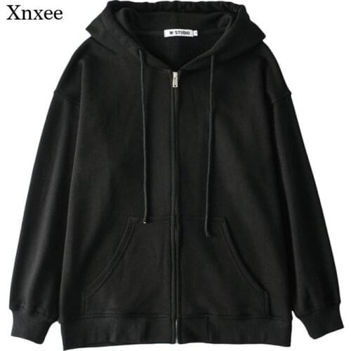 Spring and Autumn Womens Zipper Sweatshirt Jacket Clothes Oversized Hoodie Womens Xl Retro Pocket Long Sleeve Pullover