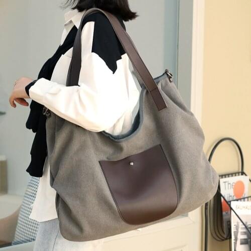 Large Capacity Women Canvas Handbags High Quality Ladies Big Shoulder Shopping Bag Fashion Female Casual Tote Messenger Bags New