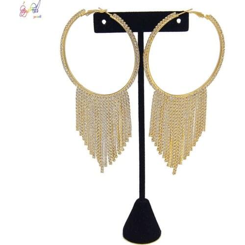 Yulaili Simple Fashion Gold Color Geometric Round Shape Tassels Earrings for Women Party Jewelry Accessories Wholesale