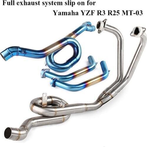 YZF-R3 YZF-R25 MT-03 Motorcycle Exhaust Full System Front link Mid Pipe Tube Slip on for Yamaha R3 R25 2014-2018 MT03 2016-2018