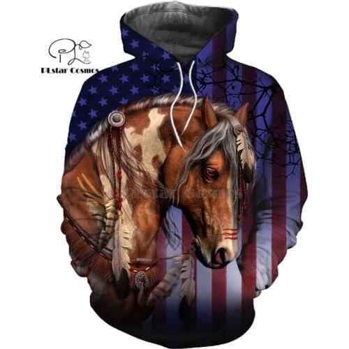PLstar Cosmos horse HUNTING 3D Printed Shirts 3D Print Hoodies/Sweatshirt/Zipper Man Women big black horse Bow Hunter horse-25