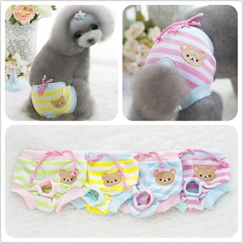 Dog pants sanitary Striped dot prints Panty Brief Bitch In Season Sanitary Clothes For Girl Female Small Puppy Underwear