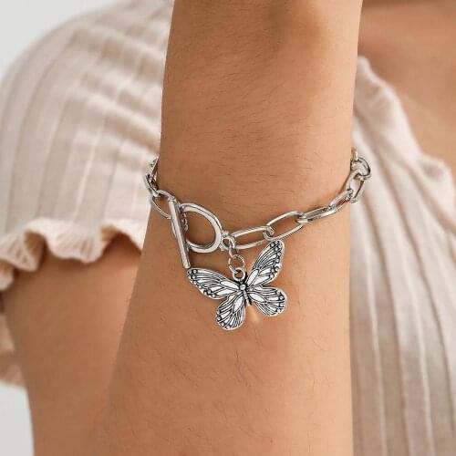 Korea Fashion Butterfly chain Bracelet & Bangle For Women Simple Adjustable Silver-Color Bracelets Pulseras Mujer Jewelry Gifts