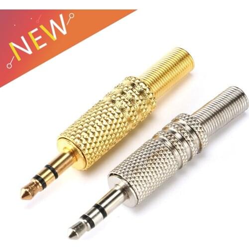 10Pcs/lot 3.5mm Plug Connector Stereo Metal RCA 3.5 Plug&Jack Adapter With Spring Solder Wire Terminals