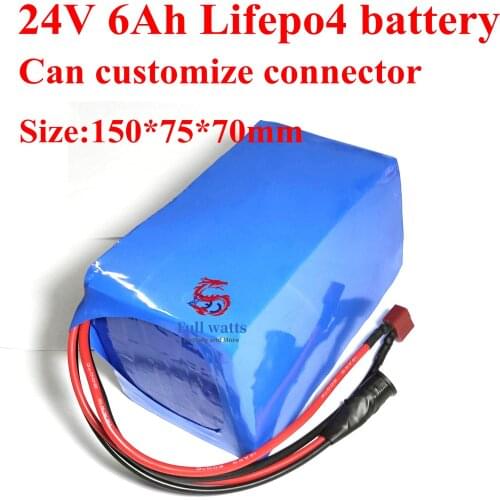 24v 6Ah Lifepo4 6Ah 25.6v battery dc power supply 24v 10Ah portable wheel chair tools battery pack pcb BMS + 29.2v 2A charger