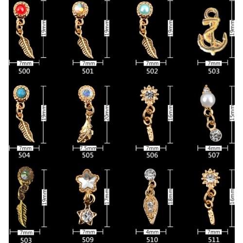 3D Gold Silver Nail Charms Metal Rivets Studs Rhinestones Pearl Nail Jewelry DIY Nail Art Decorations Accessoires