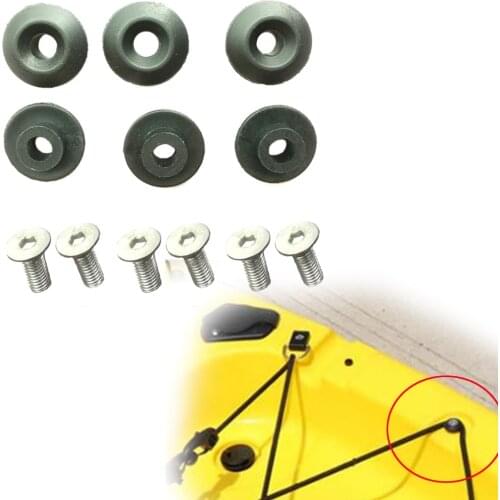 6PC Canoe Kayak Deck Line Guides Outfitting Nylon Round Shape Rope Guides