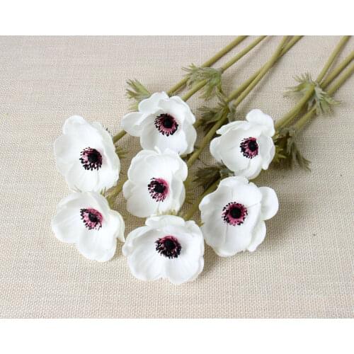 10Pcs Latex Real Touch PU Anemone Rose flower decor floral for Wedding Design Bride Silk Flowers For Home Decoration Accessories