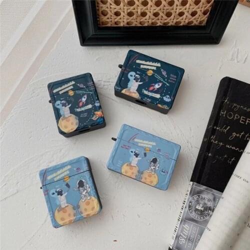 Space UFO Astronaut Case For Airpods 1 2 Pro Silicone Soft Protector Cover Bluetooth Wireless Headphone Box