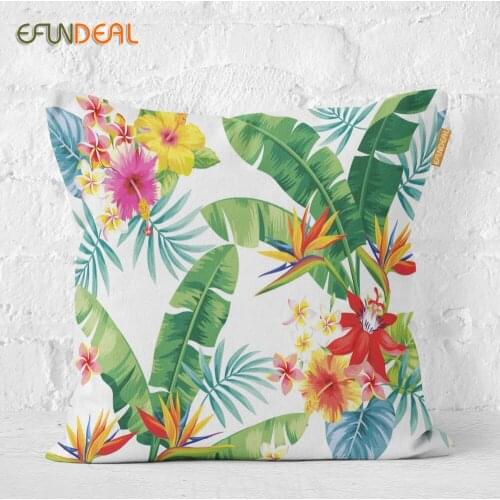 Home Decorative Cushion Cover Throw Pillow Case For Sofa Couch Bed Chair Jungle Plant Tropical Leaves Floral 45*45cm/60*60cm