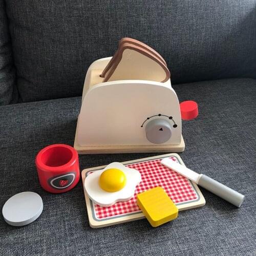 Wooden Kitchen Cook Baby Toys Wood Coffee Machine Toaster Food Mixer Kids Pretend Play Early Learning Educational New Year Gift