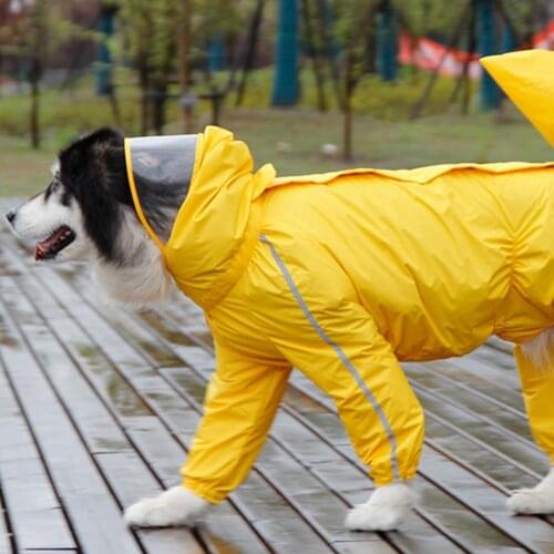 Dog Raincoat 8 Sizes Available Reflective Strips Waterproof Rain Clothes With Hood Universal Pet Raincoat Functional Rain Jacket